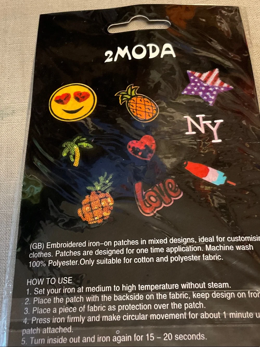 Moda Kids Patch Trio - Pink, Brown & Green Food Icons